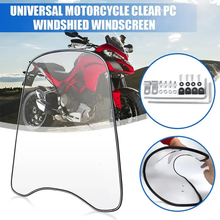 Pare-brise de moto universel coupe-vent Transparent Extension