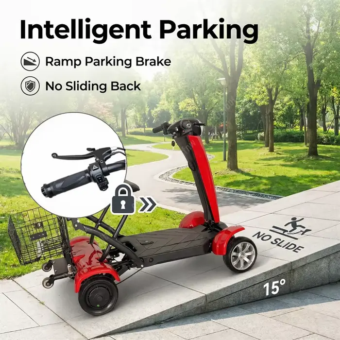 Scooters de mobilité à 4 roues pour Seniros puissant double moteur 36V 500W Mini Scooter électrique adulte pliable Gomfortable grand siège
