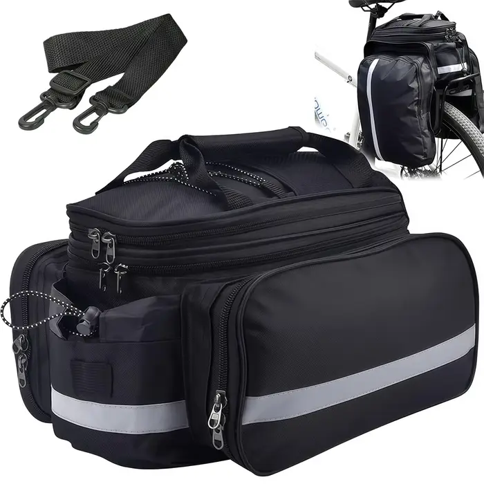 Sac de porte-bagages arrière pour vélo, sacoche de coffre de vélo avec housse de pluie pour le shopp