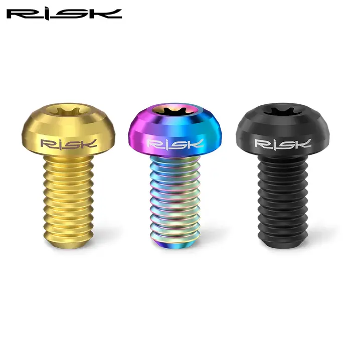 Risque 12 pièces M5 * 10MM vélo frein à disque Rotor boulons de fixation TC4 titane