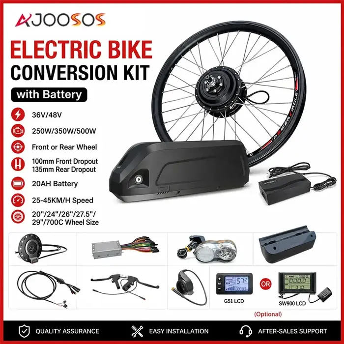 Kit de conversion de vélo électrique avec batterie 36V 48V 20AH, moteur à engrenages sans balais 250