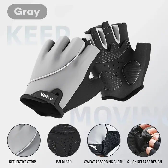 VILICO 1 paire de nouveaux gants de cyclisme, gants de sport pour hommes et femmes, gants sans doigt
