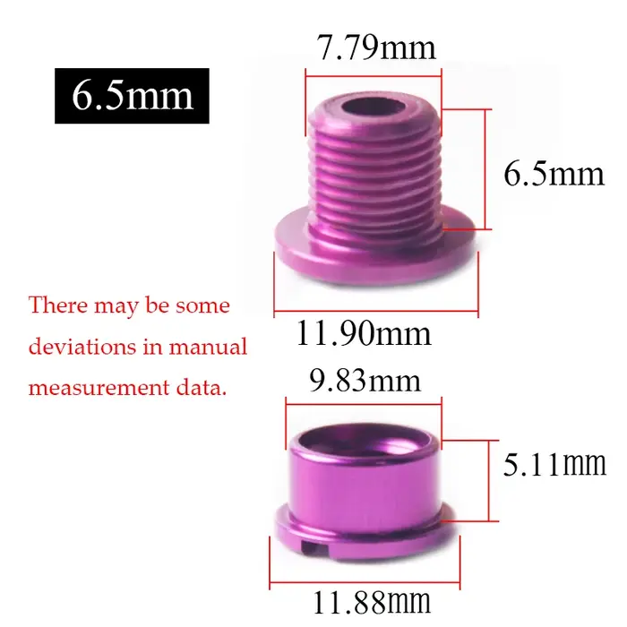 BUCKLOS – vis de plateau de vélo en alliage d'aluminium, pour pédalier simple/double, 6.5mm, 8.5mm, 
