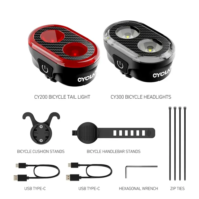 CYCLAMI CY300T vélo intelligent détection de frein avant arrière lumière étanche vtt route