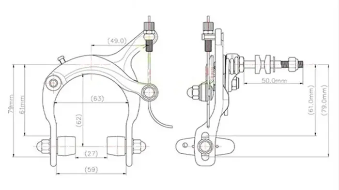 DIA-COMPE C étrier de frein vélo de route BYA412 vélo pliant rétro vélo de ville double Pivot étrier