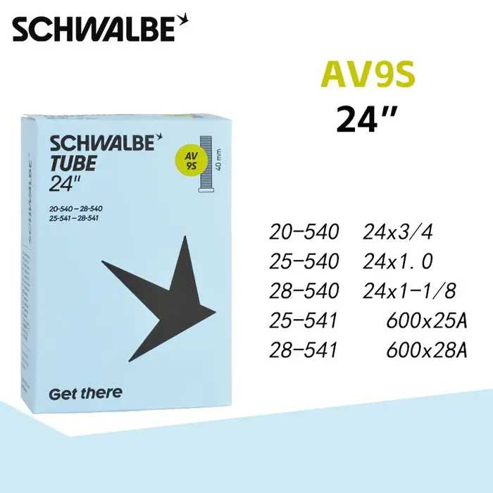 Schwalbe SV9 SV9C SV9A AV10 SV10 24 pouces Tubes de vélo 24 ''chaise de roue de route ultralégère TUBE intérieur SV/AV