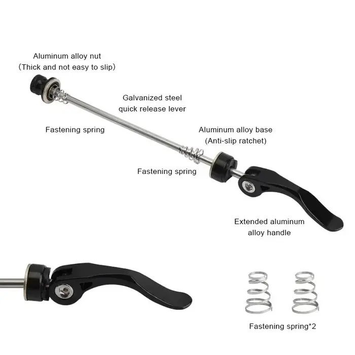 RIDERACE moyeu de vélo QR levier de brochettes à dégagement rapide en alliage d'aluminium avant 100mm arrière 135mm