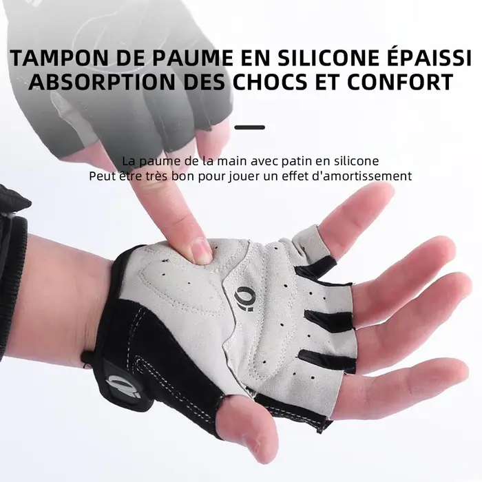 Gants de vélo demi-doigts antidérapants