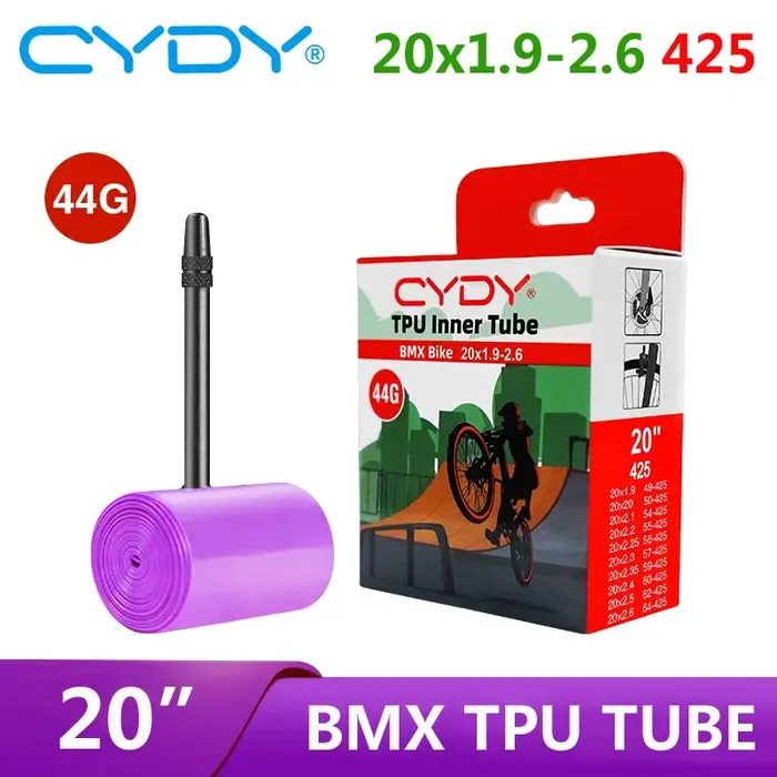 44g CYDY TPU chambre à air de vélo 20 "425 20x1.9 2.0 2.1 2.2 2.25 2.3 2.35 2.4 2.5 2.6 longueur de Valve 45mm caméra