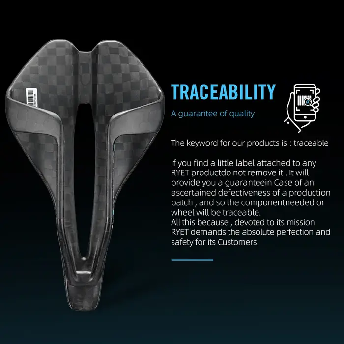 Selle de vélo RYET entièrement en carbone