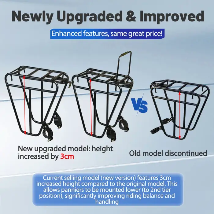 Porte-bagages pour VTT en acier robuste haute capacité 25kg avec protection anti-usure pour transport d'outils et sacs lors de trajets quotidiens ou longues randonnées