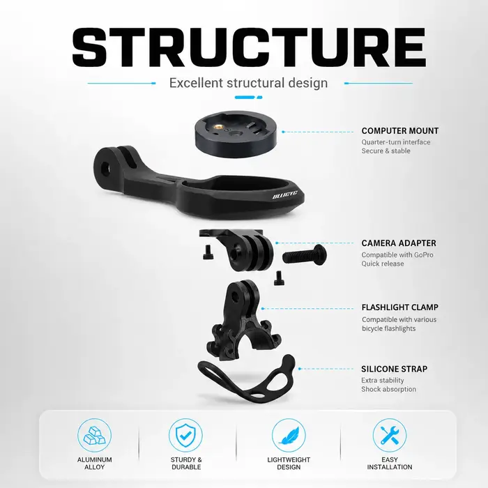 Pour Trek Bontrager Blendr BMC ICS Cervelo tige de vélo guidon avant Gopro Combo support pour Garmin Wahoo Bryton