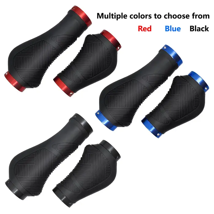 SHIZIWANGRI poignées de vélo en caoutchouc anti-dérapant longue courte VTT antichoc guidon couverture verrouillage sur poignée de cyclisme ergonomique