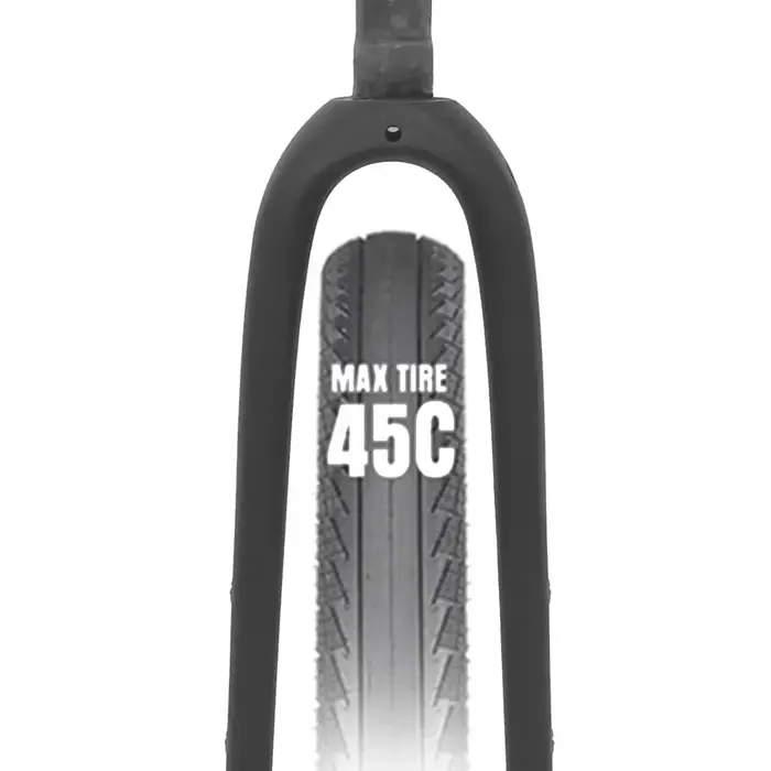 Fourche en carbone gravier - Routage de câbles interne - Dégagement des pneus 700x45c - Axe traversant 12x100 mm ou QR - Steerer droit/conique