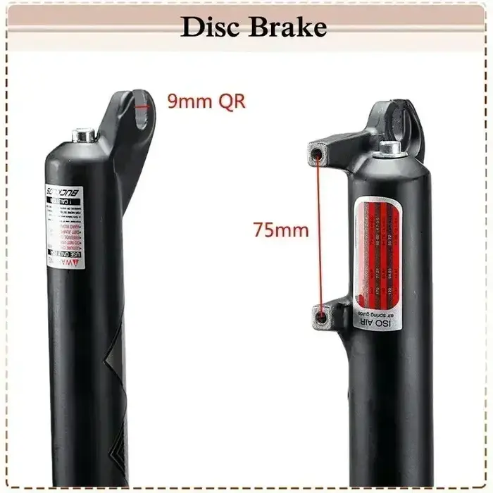 BUCKKub26X4.0-Fourche de vélo à suspension pneumatique