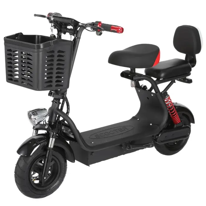 Scooter électrique familial à 2 roues pour adultes, pliable, 2 places, avec panier de rangement, 100