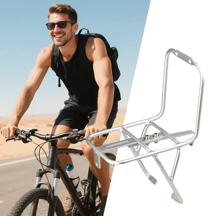 Porte-bagages avant de vélo en alliage d'aluminium