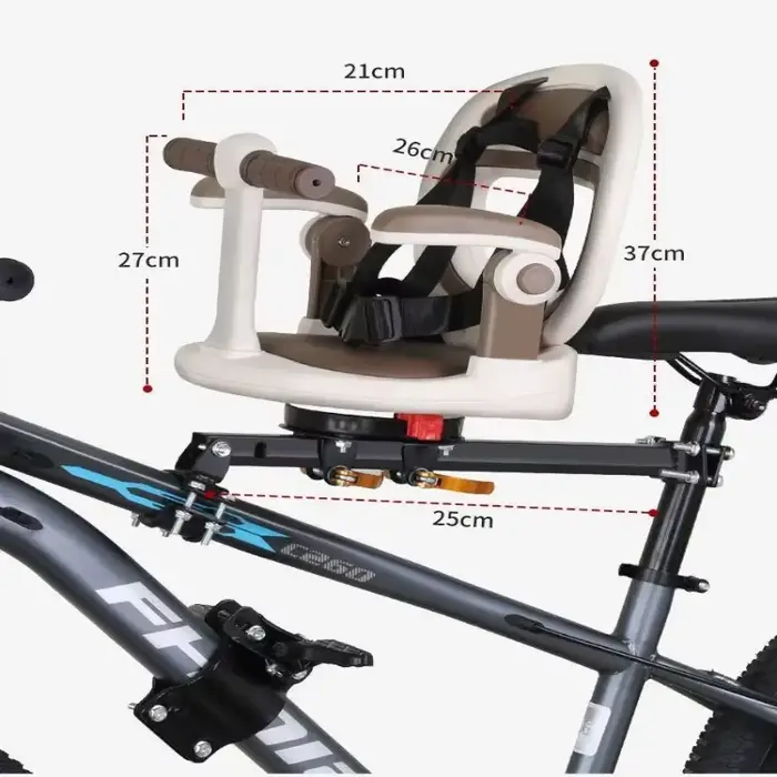 Siège de vélo pour enfant rotatif et pliable à fixation avant