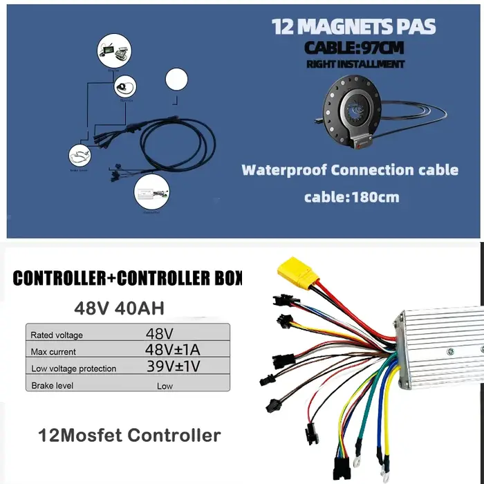 Kit de conversion de vélo électrique avec batterie au lithium IER 24AH
