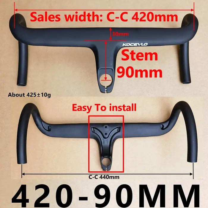 KOCEVLO X01 vélo de route tige entièrement en Fiber de carbone guidon de vélo intégré pour 28.6mm av