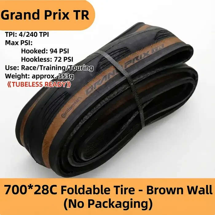 Pneu de vélo de route Continental Grand Prix TR 700x28C Tubeless Ready Anti-crevaison