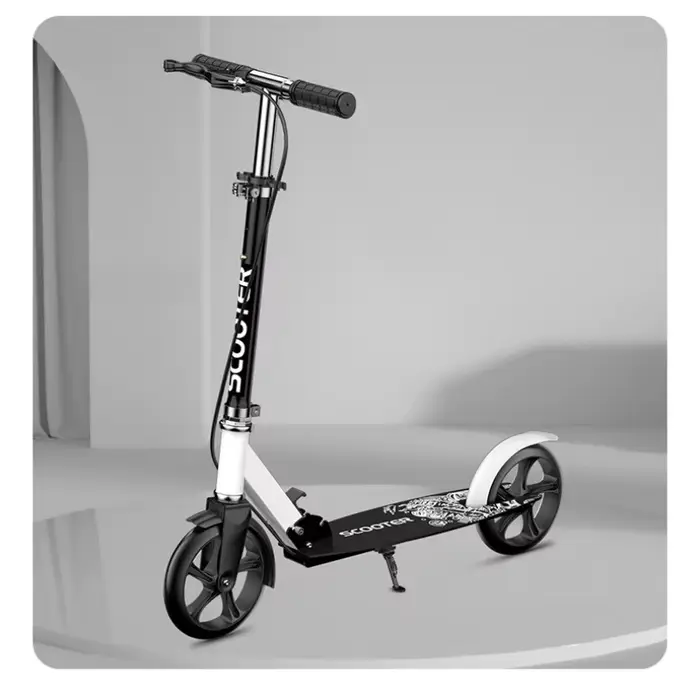 Trottinette Urbaine à Deux Roues Pliable avec Double Freinage pour Adultes et Enfants