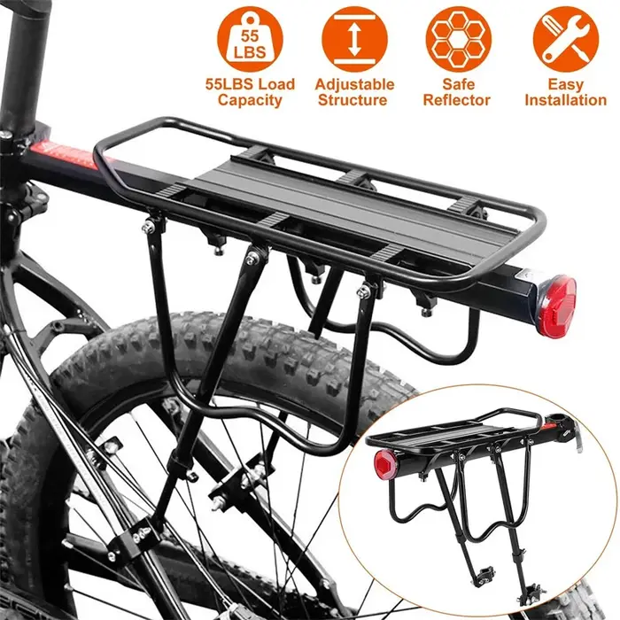 Porte-bagages arrière pour vélo en alliage d'aluminium