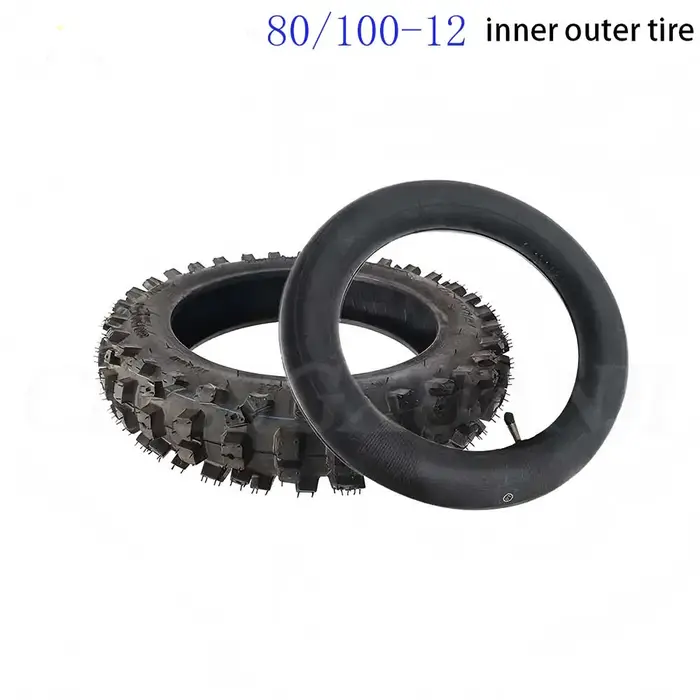 Pneu arrière 80/100-12, pneu extérieur 12 pouces, dents profondes, dirt bike, moto tout-terrain, mot