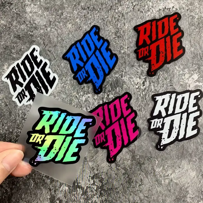 Autocollant de vélo 2 RIDE OR DIE pour tube de direction