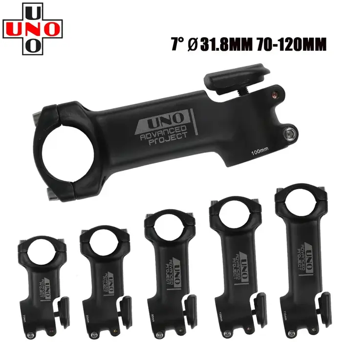 Tige de vélo UNO 7 degrés tige de vélo de route vtt 31.8mm riser carré avec couvercle 70-120mm pièces électriques de vélo de montagne