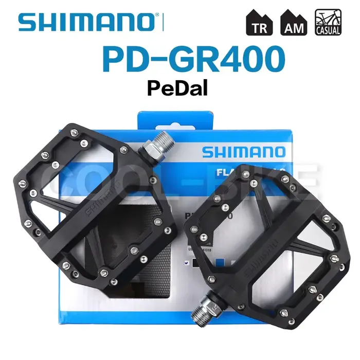 Shimano-Pédales de vélo plates PD GR400, VTT, Trail, Endflats, BMX