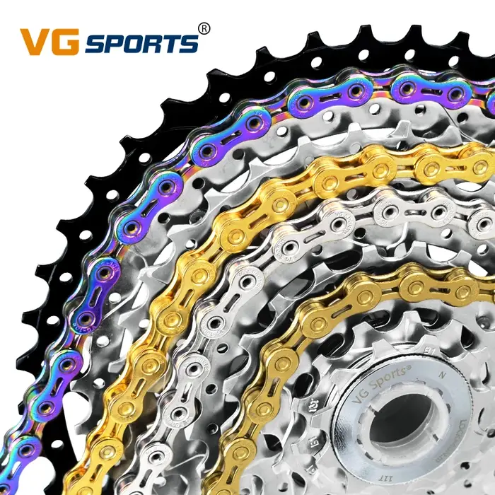 VG sport chaîne de vélo 6 7 8 9 10 11 vitesses 8s 9s 10s 11s Velocidade titane arc-en-ciel or vtt montagne route