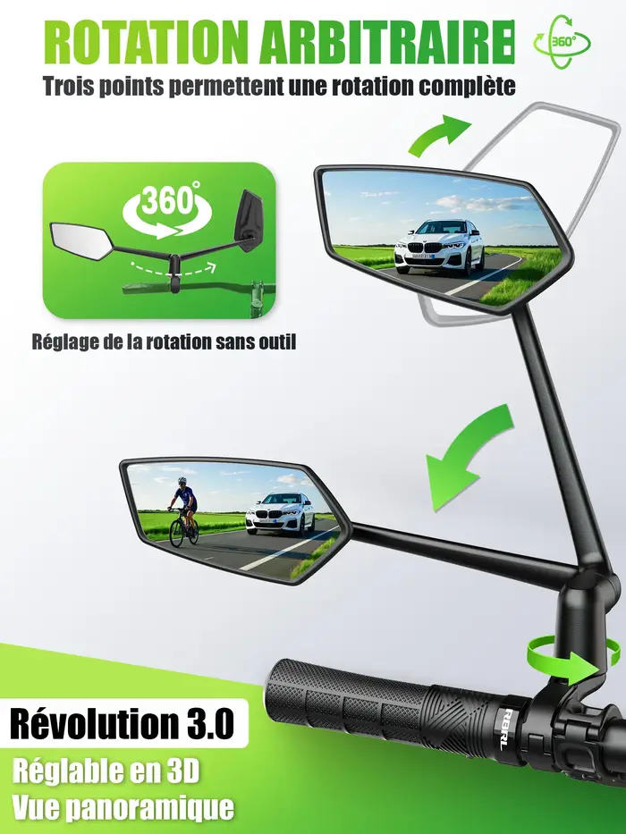 RBRL – rétroviseur de vélo grand Angle