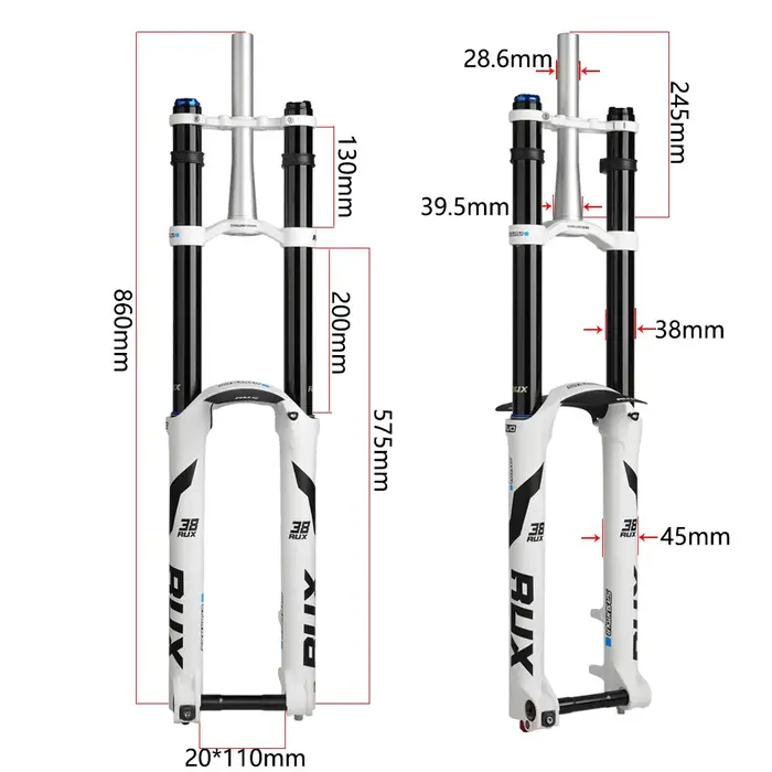 SUNTOUR RUX38 fourche avant de vélo de montagne 29 pouces 200mm voyage DH Double Suspension d'épaule