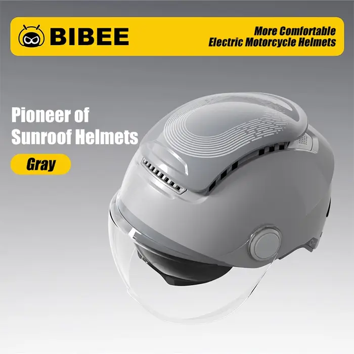 BIBEE 2.0 vélo électrique moto casque été respirant Jet Scooter demi-casques hommes femmes double lentilles 3/4 casques à visage ouvert
