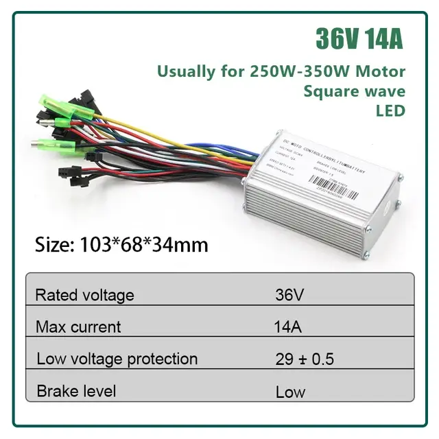Contrôleur de vélo électrique 36V 48V 14A 20A 25A 40A pour la puissance du moteur 250W 350W 500W 100
