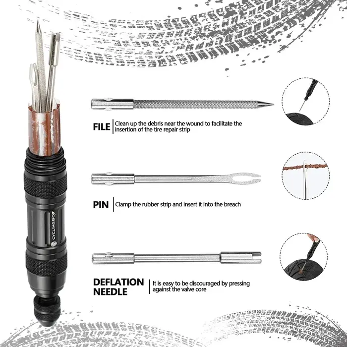 Kit de réparation de crevaison de vélo sans chambre à air