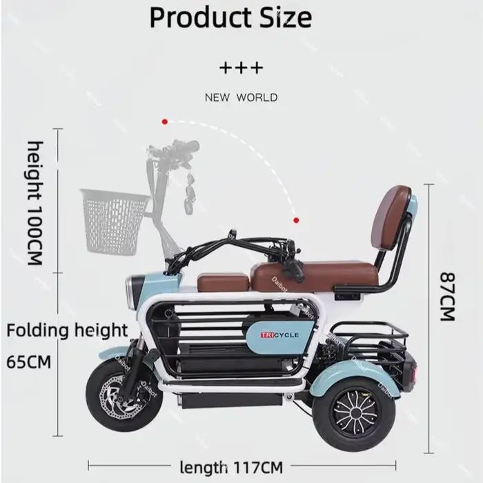 Trottinette Électrique Tout Terrain à 3 Roues pour Adulte