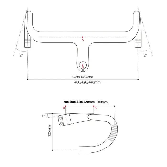 Pas d'étiquette intégré guidon vélo route soutien OD2 28.6/31.8mm cintre