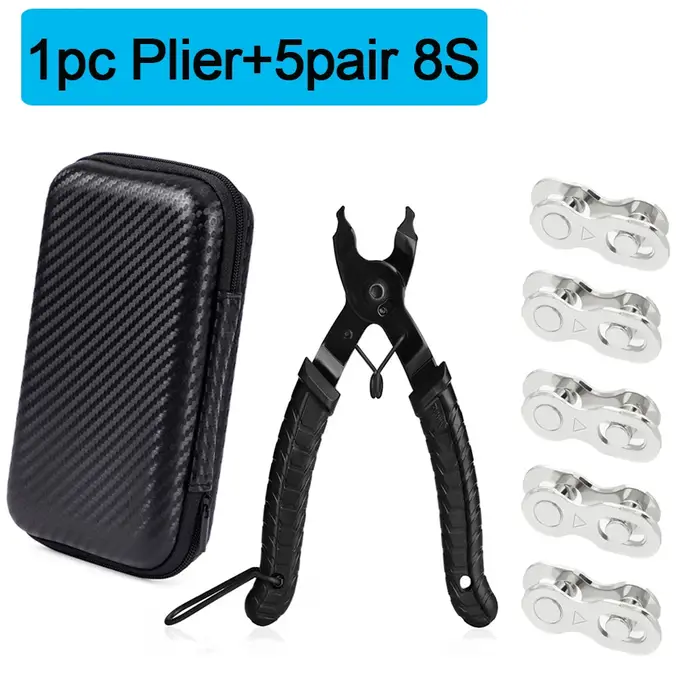Kit d'outils de réparation de chaîne de vélo, indicateur de déchirure de chaîne, pince à maillons ou