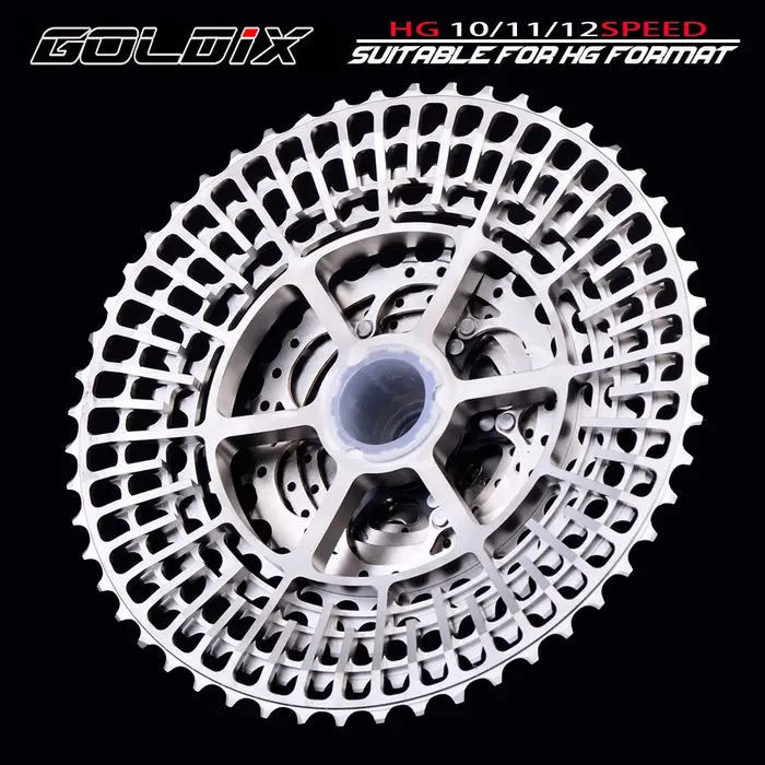 GOLDIX – Cassette vtt ultralégère CNC 10/11/12 vitesses 46-52T HG, roue libre pour Transmission SHIM