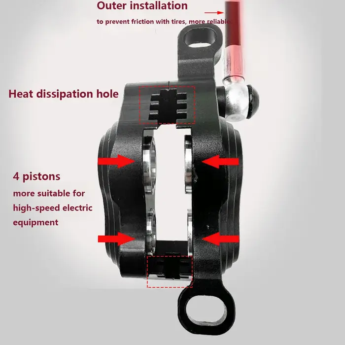 Frein de scooter électrique à 4 pistons pour Kukirin G2 Master C1 G1 Pro Kugoo G-Master ES3 FLJT113 Mantis 10 X KingGT Speedway4 E-bike