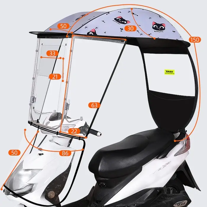Nouveau pare-brise de Moto véhicule électrique auvent Tricycle