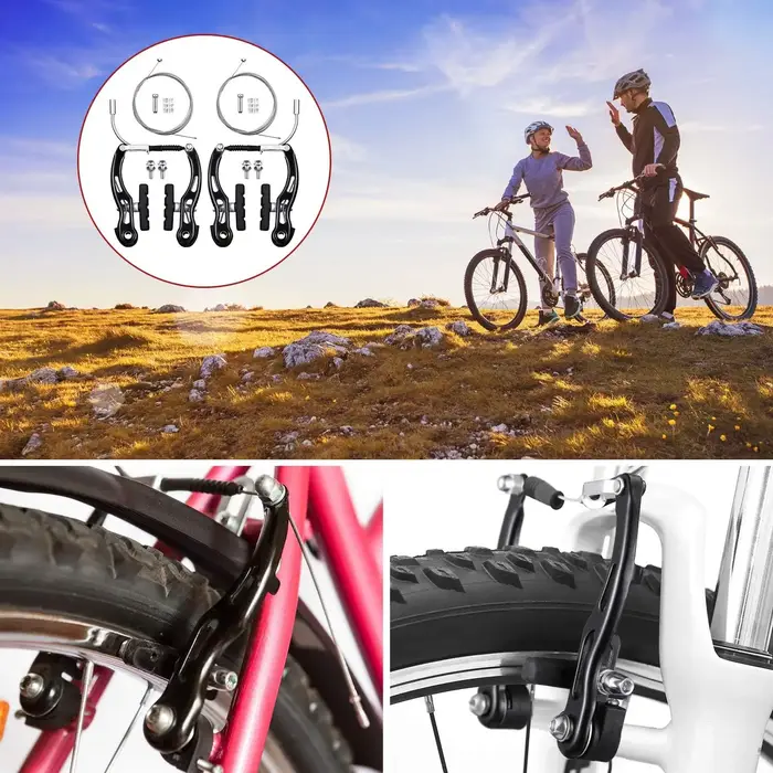 2 ensembles d'étrier de frein en V pour vélo de montagne en alliage d'aluminium