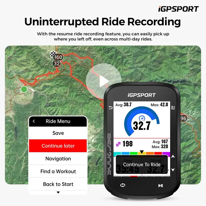 Ordinateur de vélo GPS IGPSPORT BSC200S, navigation d'itinéraire, écran couleur, compteur de vitesse sans fil, odomètre de vélo