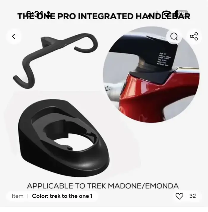 Adaptateur Madone 8 /Emonda/ORBEA /V4RS imprimé en 3D pour guidon d'intégration KOCEVLO-X01/ TheOne Pro /T1/T3