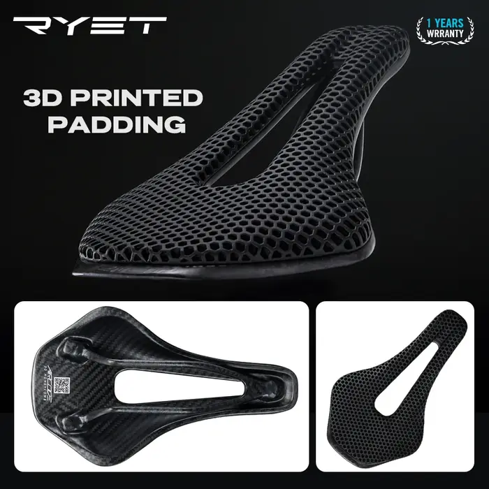 RYET 3D imprimé selle de vélo ultraléger en Fiber de carbone creux confortable respirant vtt gravier