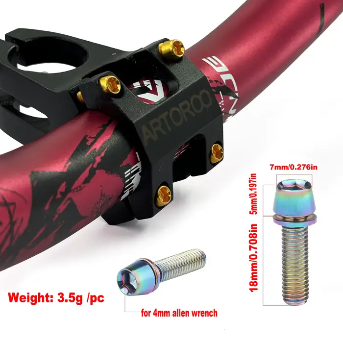Boulons en acier allié M5 pour tige de vélo