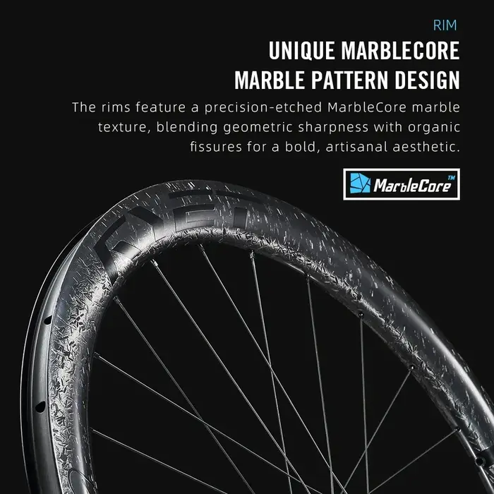 Jeu de roues en carbone RYET 1280g pour gravier