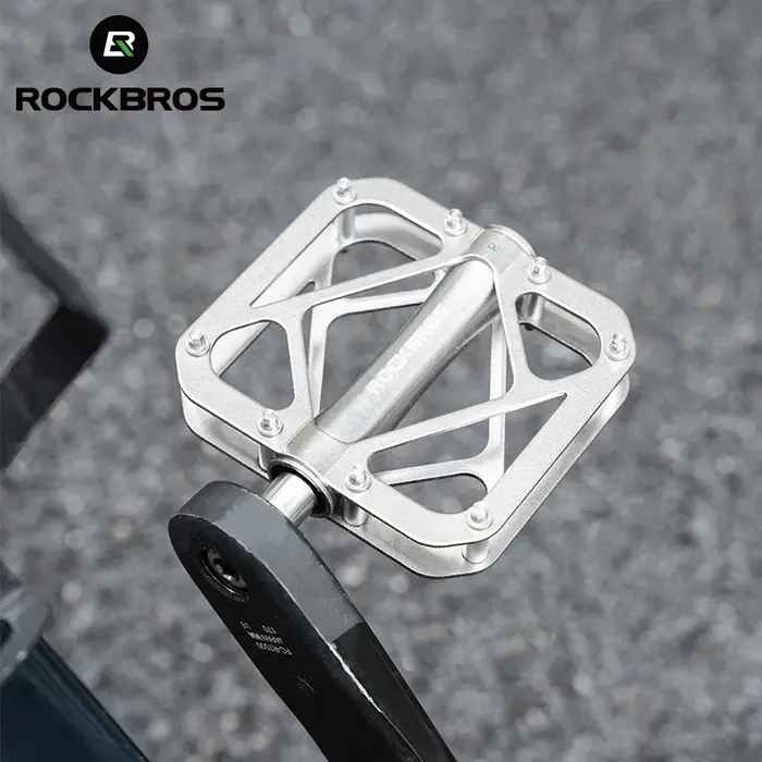 ROCKBROS Pédalier de vélo Ultraléger en Alliage de Titane Pédales Étanches et Scellées Anti-dérapantes avec Large Piste